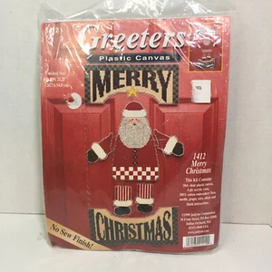 Kit de lona de plástico Feliz Navidad 10,5" x 21,25" Janlynn Santa percha de puerta - Imagen 1 de 3