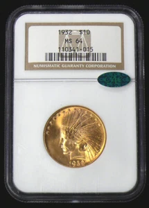 1932 MS-64 CAC  GOLD $10 INDIAN - NGC GRADED - SEE PICTURES - Picture 1 of 2