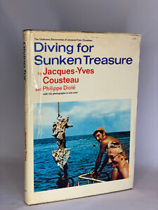 Diving for Sunken Treasure, by Jacques-Yves Cousteau, 1971 Hardcover Dust Jacket