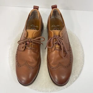 Clarks Tor England Herren Brogue Budapester Oxford Schuhe Größe 9,5 hellbraun braun Leder - Bild 1 von 14