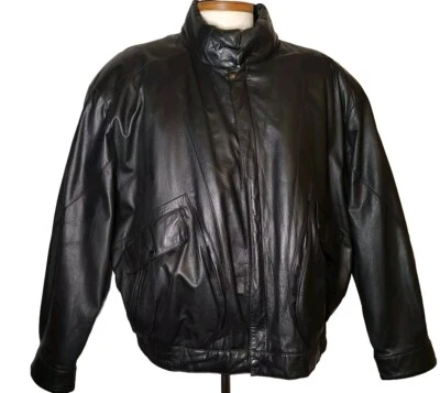 Deerskin Brand Leather Biker Jacket Coat Black Mens 3XL with Removable  Lining - Image 1 of 4