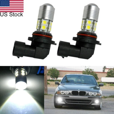 For BMW E34 E46 E39 E60 E63 E64 F10 M3 9006 HB4 White 100W LED Fog Light Bulbs - Image 1 of 4