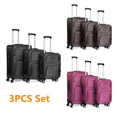 3pcs Suitcase Spinner Softshell Lightweight Expandable Suitcase Large Capacity • 93.99$