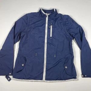 Izod Golf Womens Jacket Size M Blue Full Zip Long Sleeve Removable Sleeves - Picture 1 of 10