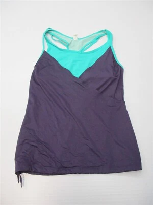 Camiseta sin mangas LUCY para mujer talla M sujetador soporte correr verde azulado/púrpura envolvente Foto 1 de 4