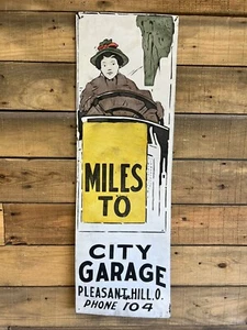 Ithaca Metal Advertising Sign Vintage Gas & Oil City Garage Antique Signs - Picture 1 of 7