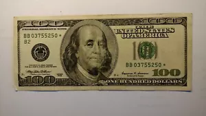 Circulated $100 DOLLAR BILL STAR NOTE US Federal Reserve Bank Series1999 - Picture 1 of 4