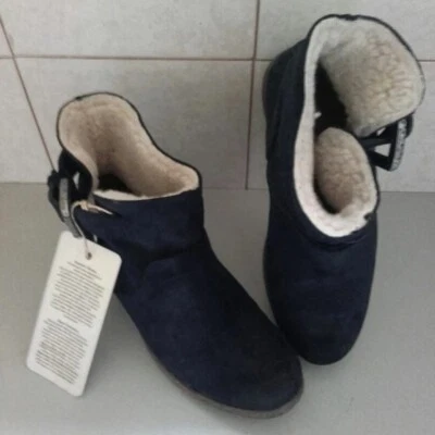 Stivaletti bassi pelle imbottiti pelo con fibbia Catarina Martins blu notte stiv - Immagine 1 di 4