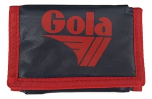 CARTERA DE NAILON CLÁSICA GOLA PARA HOMBRES/NIÑOS CON BOLSILLO PARA MONEDAS CON CREMALLERA - AZUL MARINO/ROJO - Imagen 1 de 3