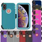 For Apple iPhone XS Max Rugged Case Tempered Screen Protector Fit Otterbox Clip