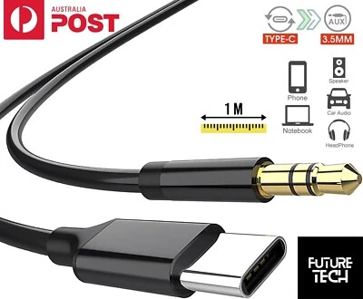 Type C USB-C to 3.5mm Male Audio AUX Cable Adapter For iPhone 15 Samsung Huawei - image 1 of 4