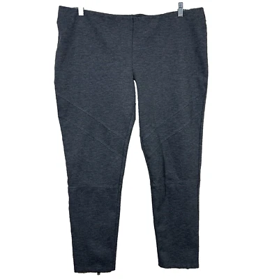 Soft Surroundings Road Trip Pants Women 1X Gray Pull On Back Ankle Zipper Moto - Image 1 of 4