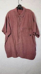 Patagonia Men's XL Red Maroon Short Sleeve Button Up Hemp Shirt Rugged Hiking - Picture 1 of 9