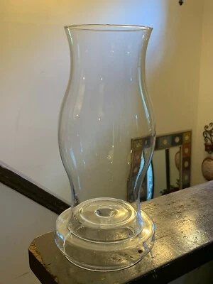 Clear Glass 2 Piece Hurricane Shade Dome Globe Oil Lamp Candle Holder  - Image 1 of 4