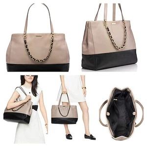 Neu mit Etikett Kate Spade Town Road Francesca hellbraune Leder-Schultertasche Colorblock 548 $ - Bild 1 von 7