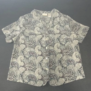 Alfred Dunner Blouse Size 16 – Paisley Button Down Top Women’s Spring Colors - Picture 1 of 4