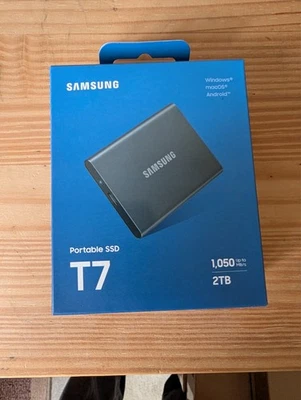 Samsung T7 2TB Portable External SSD - Grey, USB 3.2 Gen 2, NEW & SEALED! - Image 1 of 4