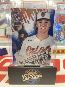 2023 Topps Pristine Blue rifrattore Gunnar Henderson /75 Orioles RC Rookie - Foto 1 di 2