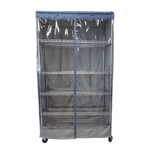 Storage Shelving Unit Cover, fits racks 60"W x 24"D x 72"H one side see through - Picture 1 of 5