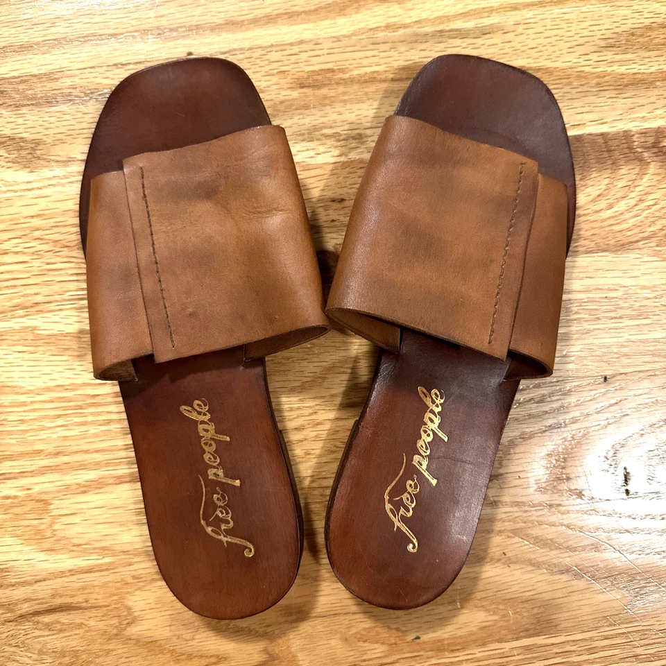 Free People Verona Sandal Leather Slides EU 36.5 US 6.5 Women's Slip On Flats - Image 1 of 4