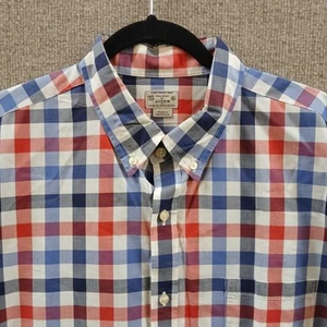 J.Crew leichtes Hemd Herren XL rot weiß blau Tartan kariert Button Down - Bild 1 von 9