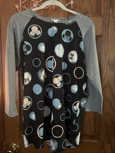 Disney LuLaRoe Minnie Mouse Túnica Talla XL Top Camisa Randy Camiseta Raglán Azul Gris - Imagen 1 de 5