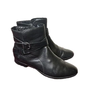 BORN EASTON BLACK LEATHER ANKLE BOOTIES DRESS BOOTS LINED SHOES WOMEN SZ 10 - Picture 1 of 15