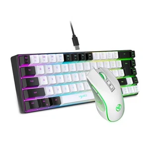 1X( 68 Tasten Mechanische Tastatur Kompakte RGB Leuchtende Gaming-Maus und 3849 - Bild 1 von 10
