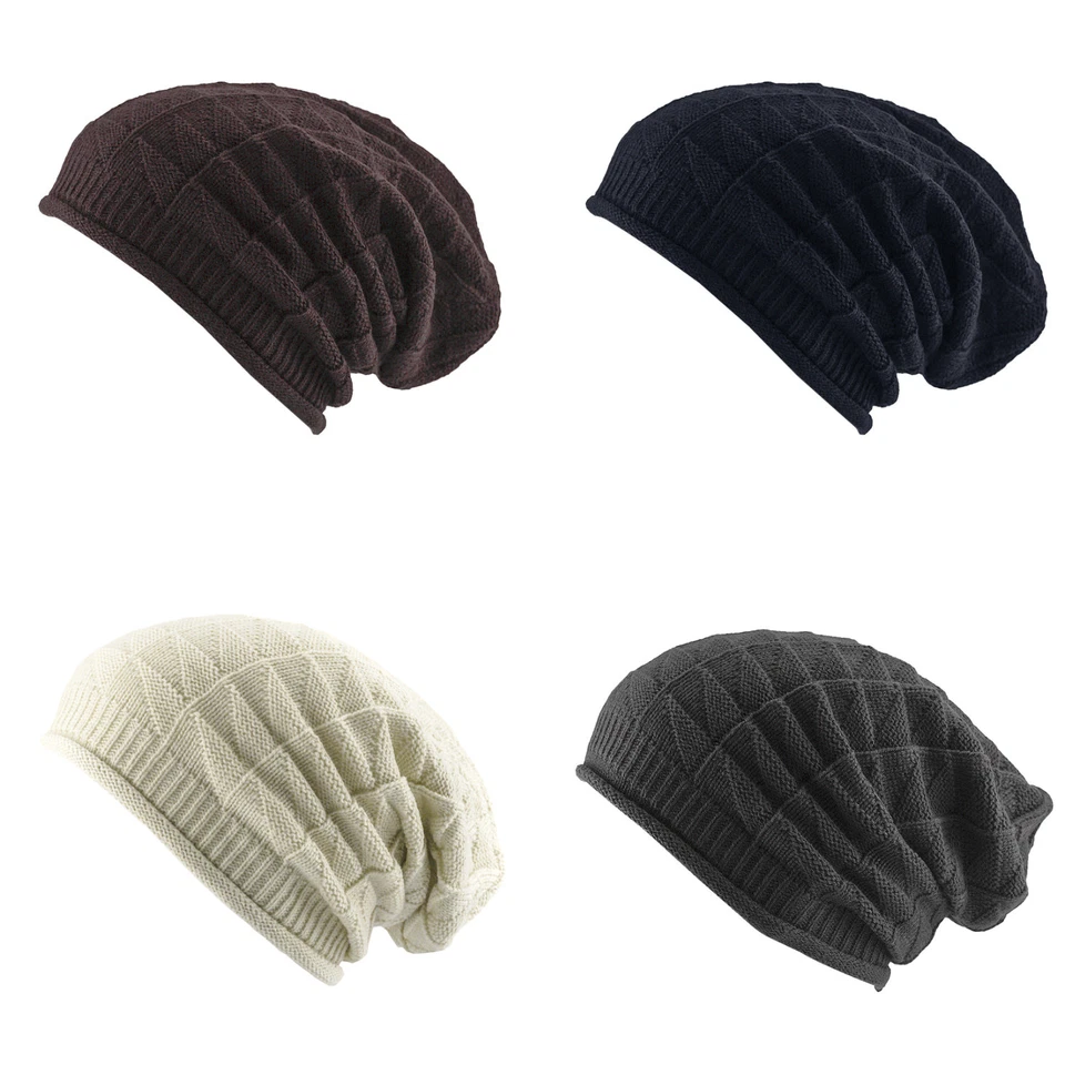 Long Beanie Mütze XXL Damen Herren Kinder Unisex Mützen Winter 4 Muster