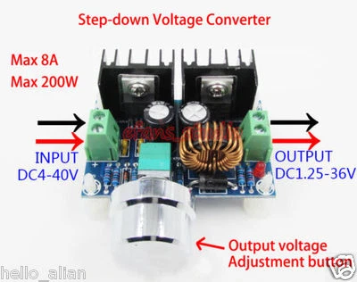 200W High Power DC-DC Buck Step Down Converter 5V-36V to 3.3V 6V 9V 12V 24V 8A - Image 1 of 4