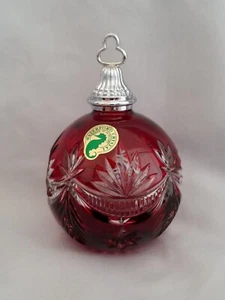 Waterford Winter Wonderland Red Crystal Ball Ornament With Box - Picture 1 of 11