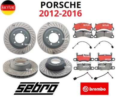 Front & Rear Rotors + Pads W/ Sensors For 12-16 Porsche 911 & Boxster Vehicles - Image 1 of 4