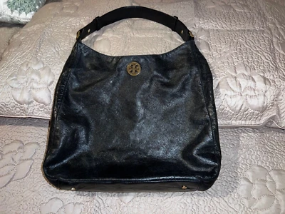 Подлинный Tory Burch Дамская сумка hobo из черной кожи 12 x 10,5 - Изображение 1 из 4