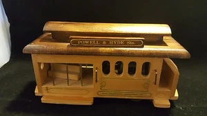 Powell & Hyde Streets Wooden Trolley Car Music box - Picture 1 of 4