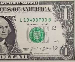 JULY 30th 1949 Birthday Anniversary Date Note One Dollar Bill Series 2021 - Picture 1 of 3