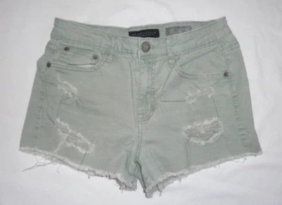 Pantalones Cortos de Jean Aeropostale Cintura Alta Pantalones Cortos Envejecidos Talla 6 Usados en Excelente Condición Foto 1 de 4