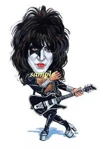 PAUL STANLEY GLOSSY CARTOON MAGNET REFRIGERATOR LOCKER MAN CAVE CHRISTMAS KISS - Picture 1 of 1