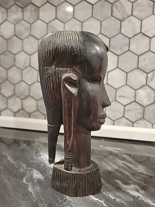 #348 🌟 Vintage Hand Carved, Detailed Wood Statue ~ Female African Native ~ Old! - Picture 1 of 5