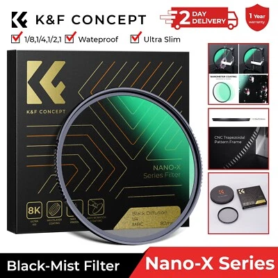 K&F Concept 37-82mm Black Mist Soft Diffusion Filter 1/8 1/4 1/2 1 Slim Nano K/X - Image 1 of 4