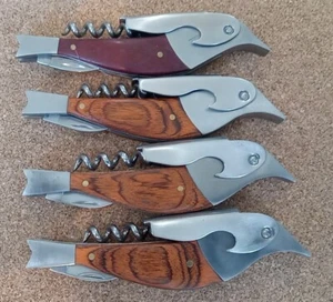 FLOCK OF 4 KIKKERLAND BIRDS CORKSCREW, SEAL CUTTER, BOTTLE OPENER A+ CONDITION  - Picture 1 of 12