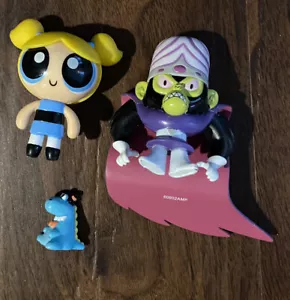 Lotto figurine Powerpuff Girls Bubbles Mojo Jojo Blossom’s Pet Dino PVC CN - Foto 1 di 12