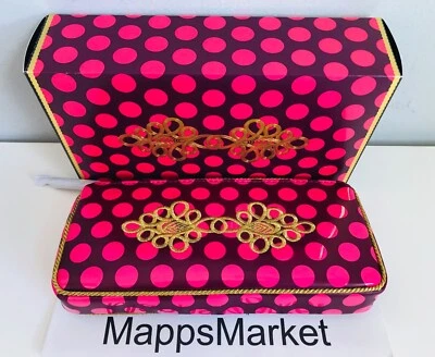 MAC Nutcracker Embroidered Cosmetics Case Makeup Bag in Pink, Burgundy & Gold - Image 1 of 4