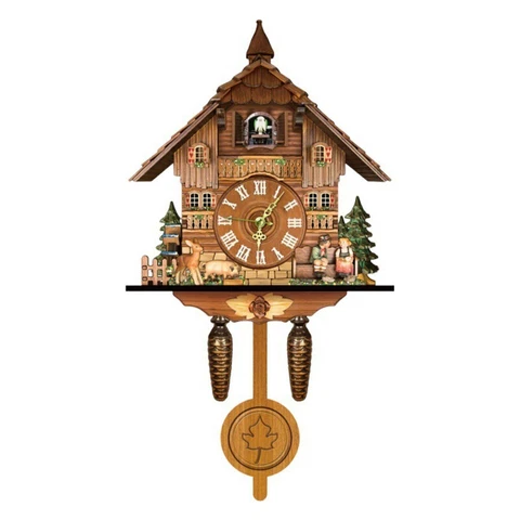 NEW Brown German Forest Cuckoo Clock Nordic Style Retro Wooden Cuckoo Wall Clock Cover