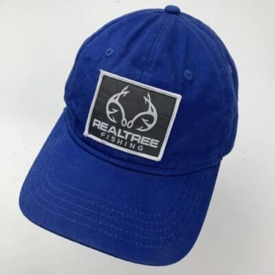 全新带标签 Realtree 钓鱼蓝色可调节棒球帽爸爸帽 — 第 1/4 张图片