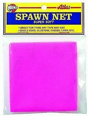 Atlas Mike's Spawn Net Super Soft Nylon Netting 60 Precut 3" Squares Pink