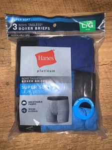 Hanes Kids Boys Platinum Cotton 3-Pack Boxer Brief Underwear Size Large L - Picture 1 of 6