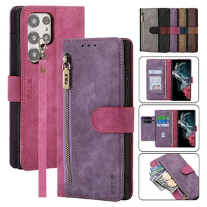 Fr Nokia C32 C31 C22 C12 G22 X30 G60 C21 XR20 Zip Leather Card Wallet Strap Case - Picture 1 of 61