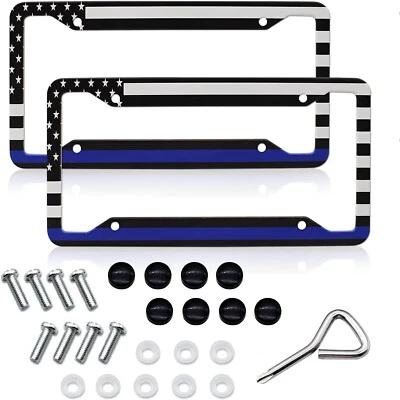 2x For GMC Sierra 1500 2500 HD Accessory US Flag Truck License Plate Frame Cover - Image 1 of 4