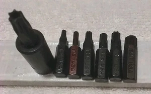 8PC 1/4" DRIVE 1/4" HEX TORX T-10×T-40 SECURITY TAMPER PROOF BLACK OXIDE FINISH - Picture 1 of 6