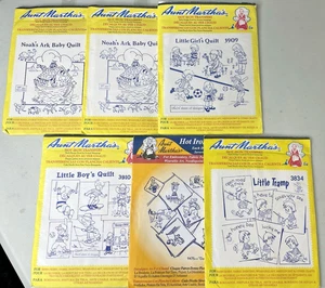 6 Aunt Martha's Iron Transfers 3925 3909 3910 3834 9475 Boy Girl Mexico Animals - Picture 1 of 6